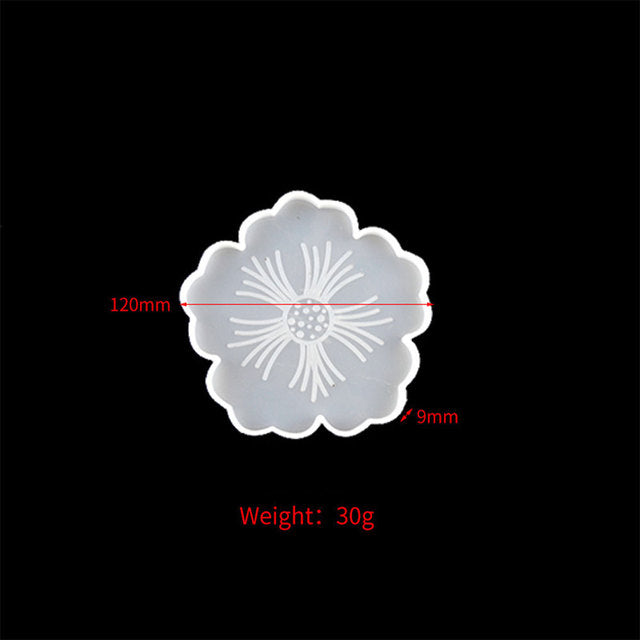 Flower Cherry Blossom Coaster Silicone Mold | Mould - Resinarthub