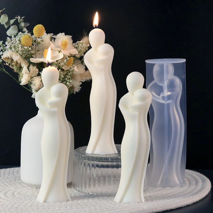 Hug Lovers Candle Silicone Mould | Mould - Resinarthub