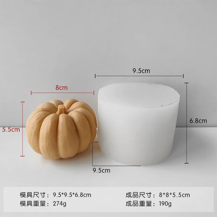 3D Pumpkin Shaped Silicone Mold for Candle Making