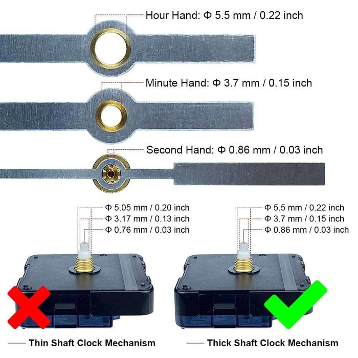 Classic Spade Clock Hands for Resin Clock Art