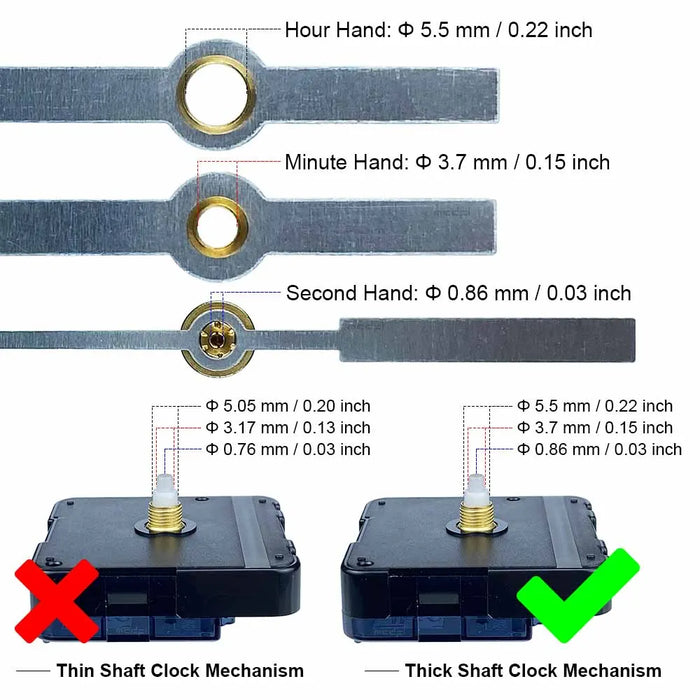 Clock Needle Rotation Rectangle Metal Clock Hands/ Needles - Silver and Gold — Resinarthub