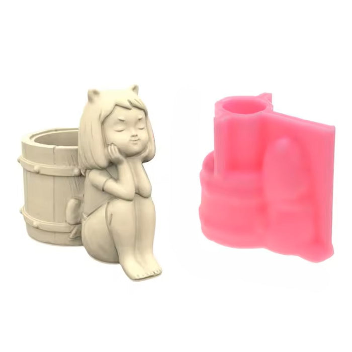 Girl Vase Silicone Pot Mold