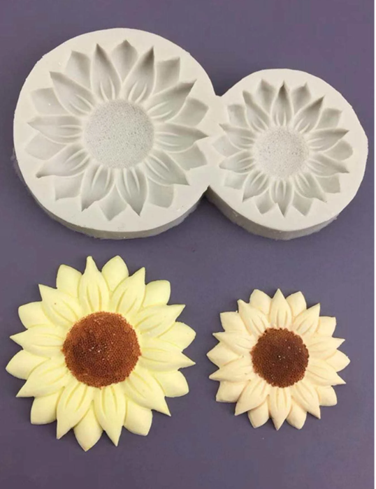 Dual Sunflower Shaped Silicone Mold for Candle Making