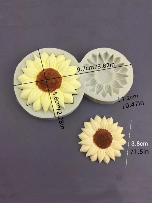 Dual Sunflower Shaped Silicone Mold for Candle Making