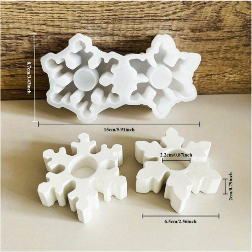 Christmas Snowflakes Candle Holder Silicone Mold for Jesmonite Art | Mould - Resinarthub