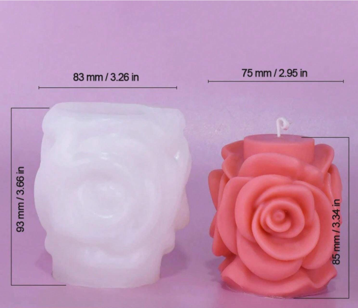 Rose Flower Shaped Silicone Mold for Candle Making