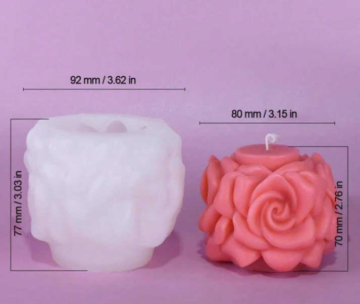 Rose Flower Shaped Silicone Mold for Candle Making