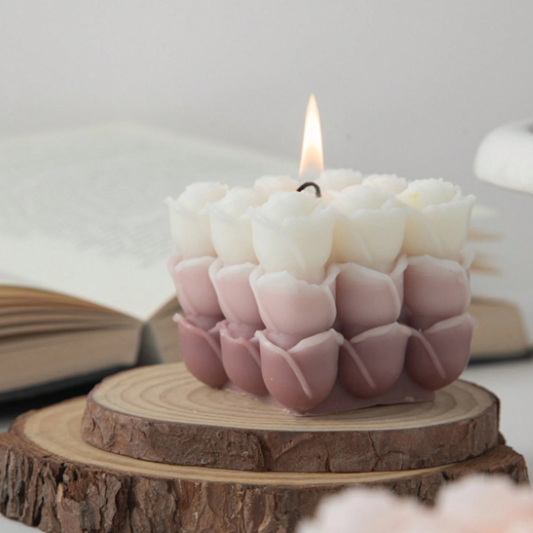 Rose and Cube Shaped Silicone Mold for Candle Making