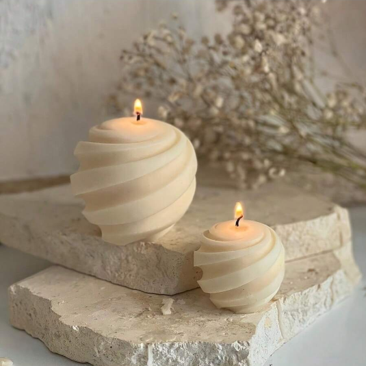 Spiral Ball Shaped Candle Mold