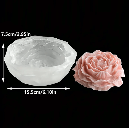 Large Peony Flower Silicone Mold for Candle Making