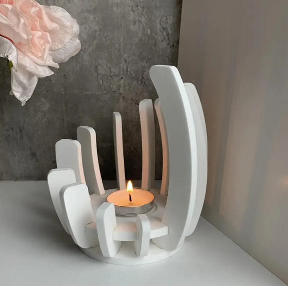 Circular Pillar Candle Holder Mold for Jesmonite Art