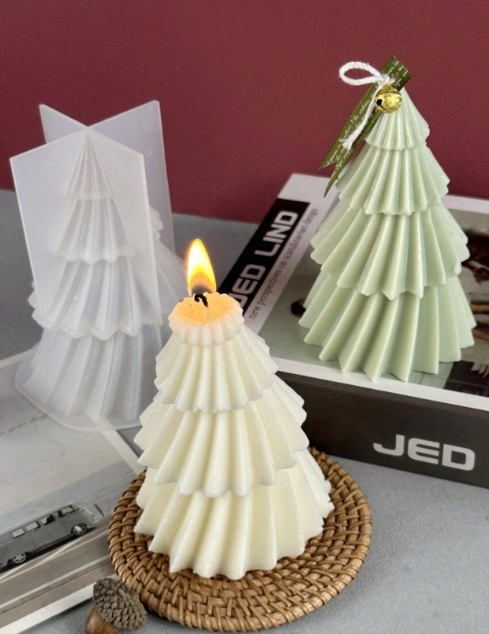 Christmas Pine Tree Shapes Silicone Mold for Candle Making