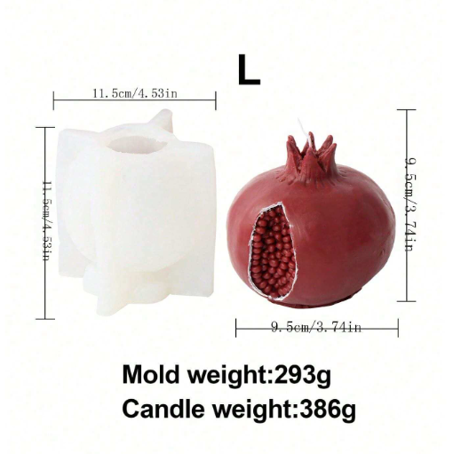 Pomegranate Candle Silicone Mold | Mould - Resinarthub