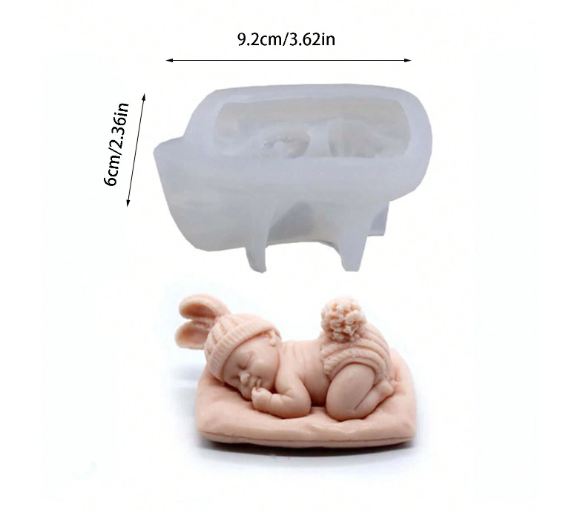 Sleeping Baby Shaped Candle Silicone Mold