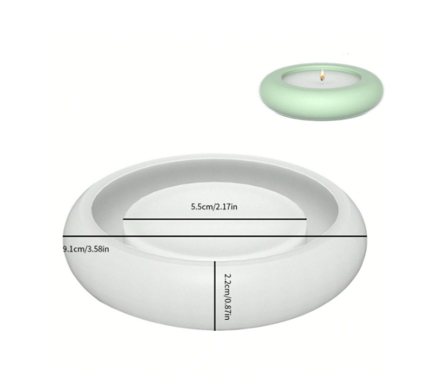 Round Bowl Shaped Candle Storage Silicone Mold for Jesmonite Art