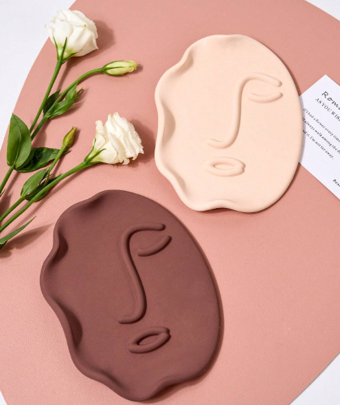 Human Face Shaped Silicone Tray Mold for Jesmonite Art | Mould - Resinarthub