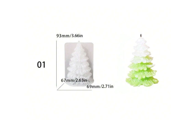 Christmas Tree Shaped Candle Silicone Mold | Mould - Resinarthub