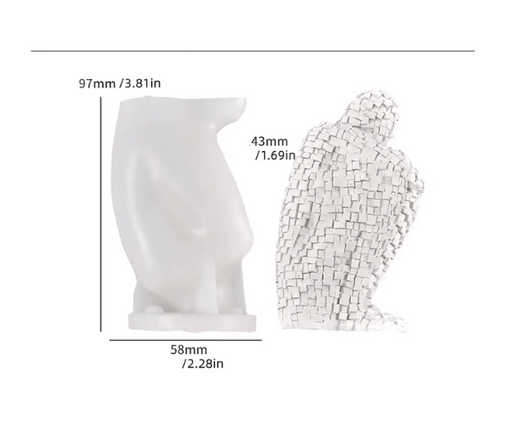 Mosaic Thinker Shaped Silicone Molds for Candle Making | Mould - Resinarthub