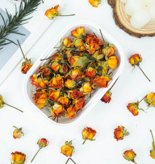 Yellow Dried Rose Flowers for Candle Making | Fillings - Resinarthub