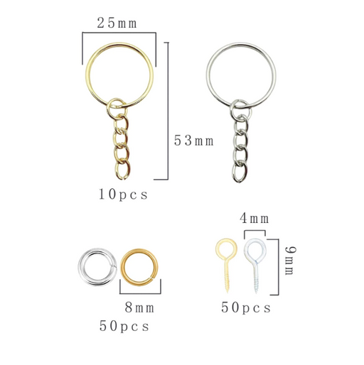 110pcs of Keychain Ring Set for Resin Art | Tools - Resinarthub