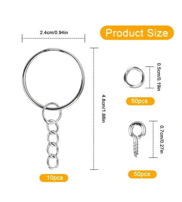 220pcs Mixed Keychain Rings for Resin Art | Tools - Resinarthub