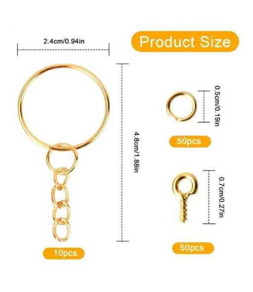 220pcs Mixed Keychain Rings for Resin Art | Tools - Resinarthub