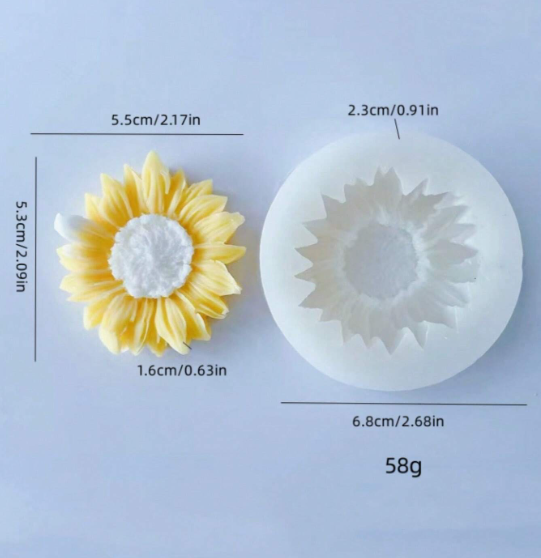 Small Sunflower Shaped Silicone Mold for Candle Making