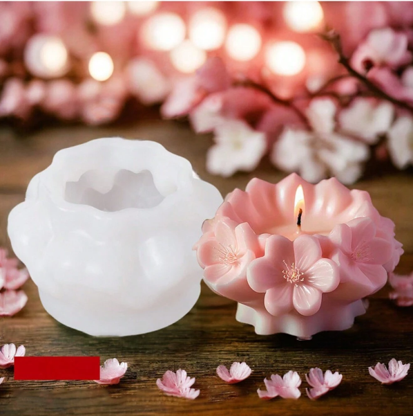 Sakura Bloom Shaped Silicone Mold for Candle Making