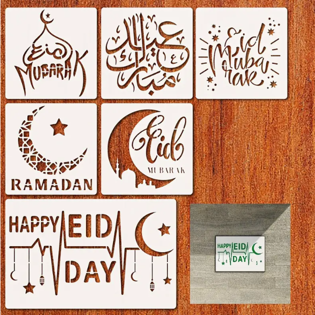 6-Pack of Ramadan & Eid Stencils for Resin Art