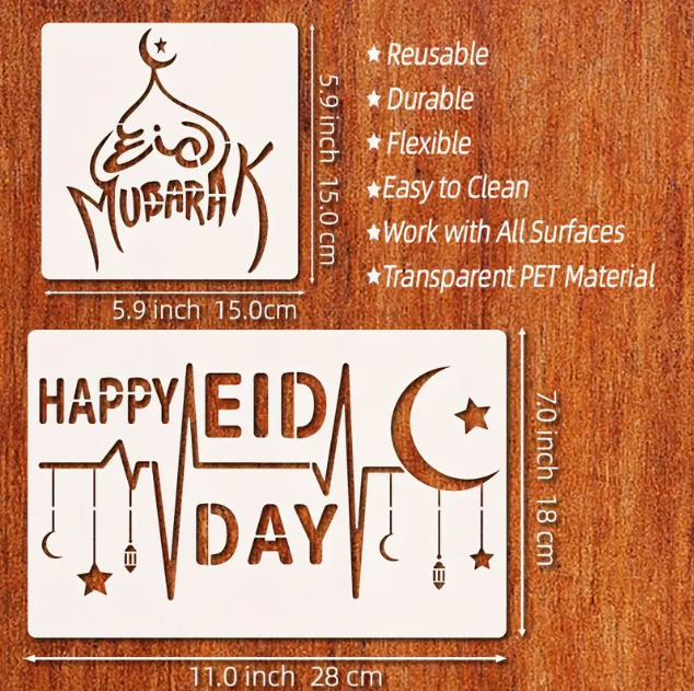 6-Pack of Ramadan & Eid Stencils for Resin Art