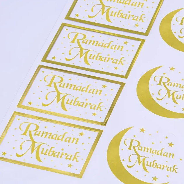 14-Pack Ramadan Mubarak Transparent Stickers for Resin Art