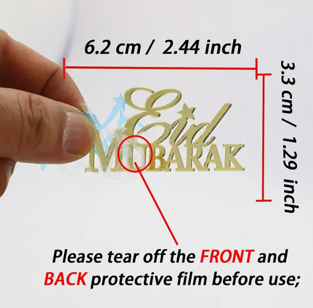 Eid Mubarak" & "Ramadan Kareem"  Shaped Acrylic Cutting for Resin Art | Fillings - Resinarthub