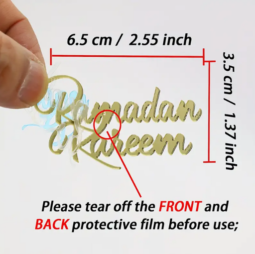 Eid Mubarak" & "Ramadan Kareem"  Shaped Acrylic Cutting for Resin Art | Fillings - Resinarthub