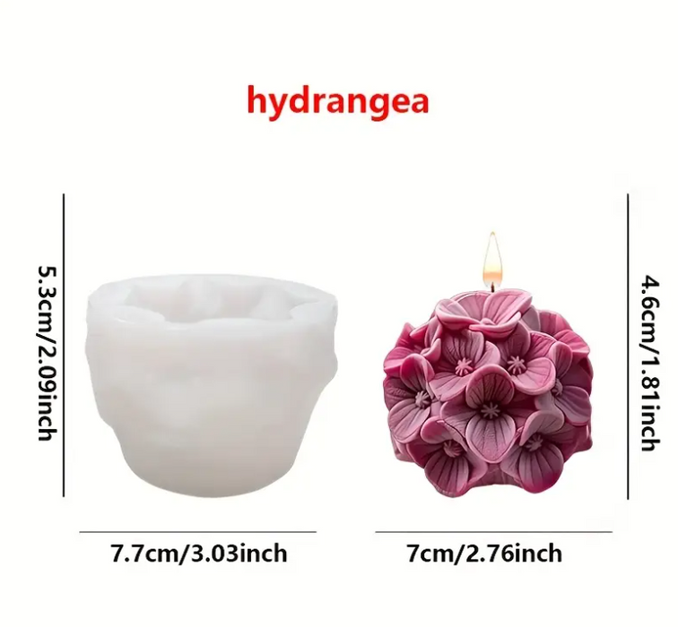 Hydrangea Flower Candle Silicone