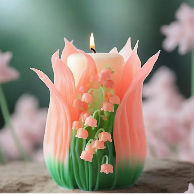 Tulip Petal Lily Candle Silicone Mold