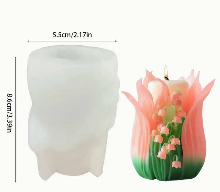 Tulip Petal Lily Candle Silicone Mold