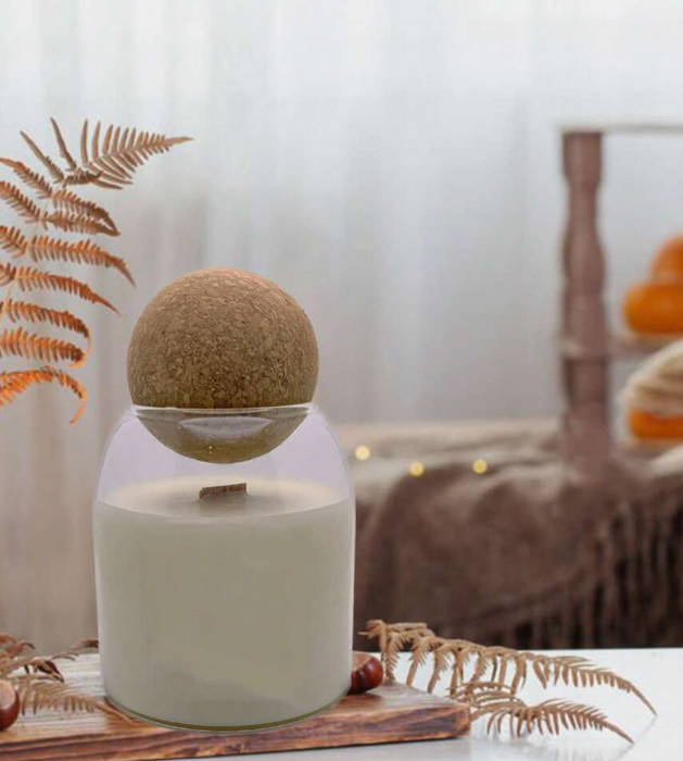 Glass Candle Jar For Candle Making With Ball Cork Lid