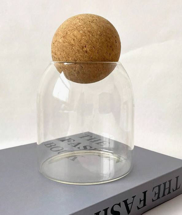 Glass Candle Jar For Candle Making With Ball Cork Lid