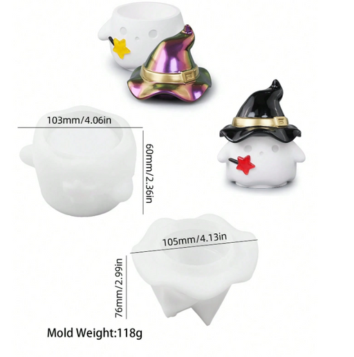Ghost Shaped Silicone Storage Mold for Jesmonite Art | Mould - Resinarthub
