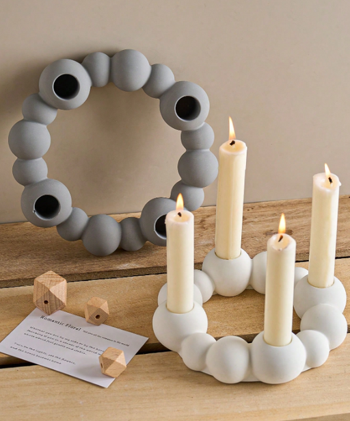 Bubble Ring Shaped Candle Holder Silicone Mold for Jesmonite Art | Mould - Resinarthub