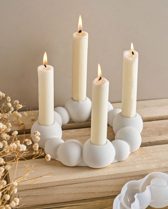 Bubble Ring Shaped Candle Holder Silicone Mold for Jesmonite Art | Mould - Resinarthub
