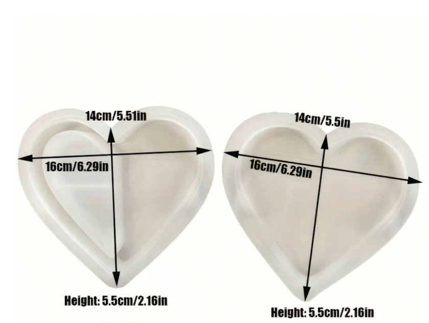 Heart Shaped Storage Silicone Mold for Jesmonite Art | Mould - Resinarthub