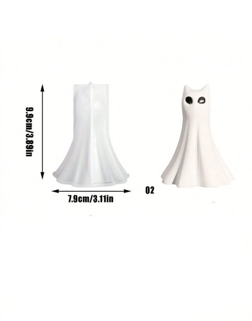 Ghost Cat Shaped Silicone Mold for CAnd | Mould - Resinarthub