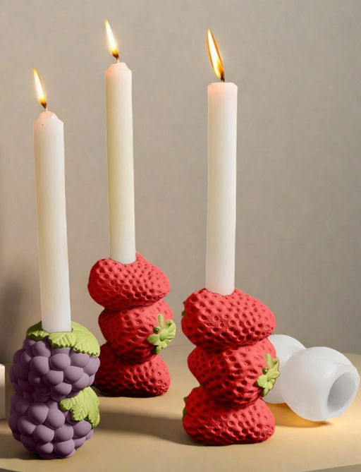 Stacking Fruit Shaped Candle Holder Silicone Mold for Jesmonite Art | Mould - Resinarthub