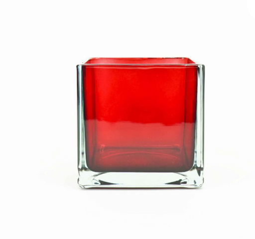 Red Cube Glass Jar for Candle Making | candle - Resinarthub