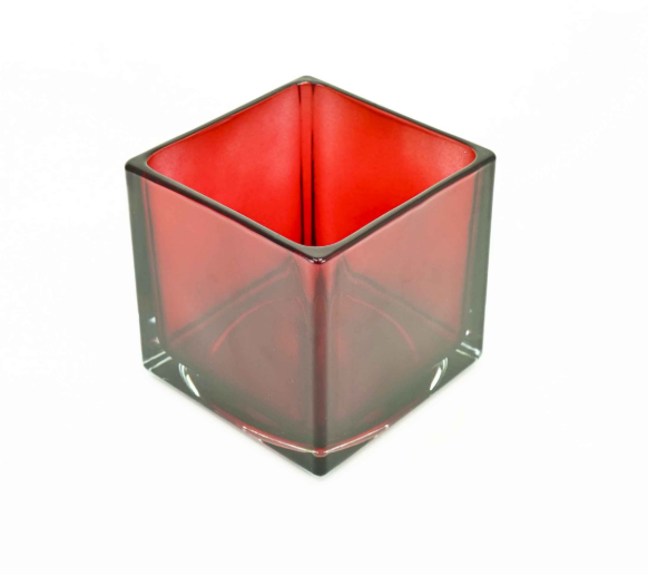 Red Cube Glass Jar for Candle Making | candle - Resinarthub