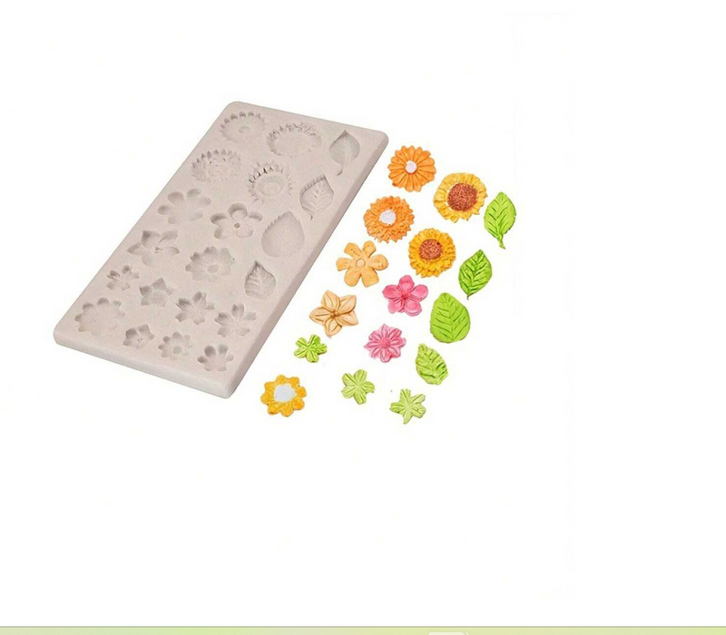 Mini Flower & Leaf Silicone Mold for Candle Making