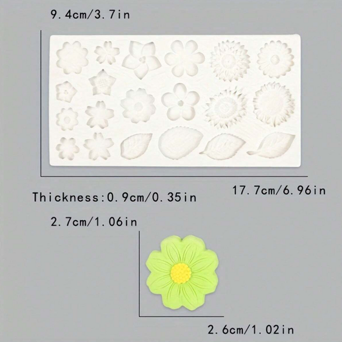 Mini Flower & Leaf Silicone Mold for Candle Making