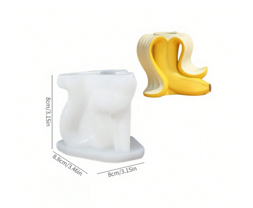 Banana Shaped Silicone Candle Holder Mold for Jesmonite Art