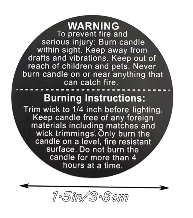Candle Warning Label Sticker for Candle Making